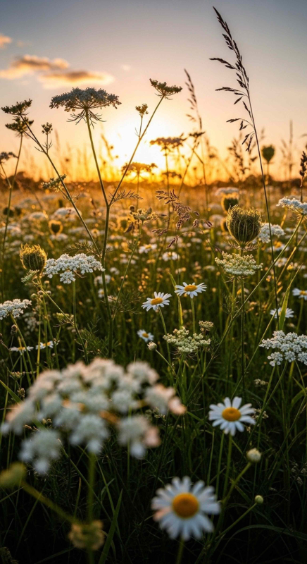 wildflowers peaceful field of flowers photo